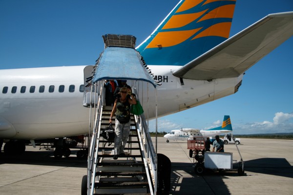 Arriving with Merpati arlines in Makassar.