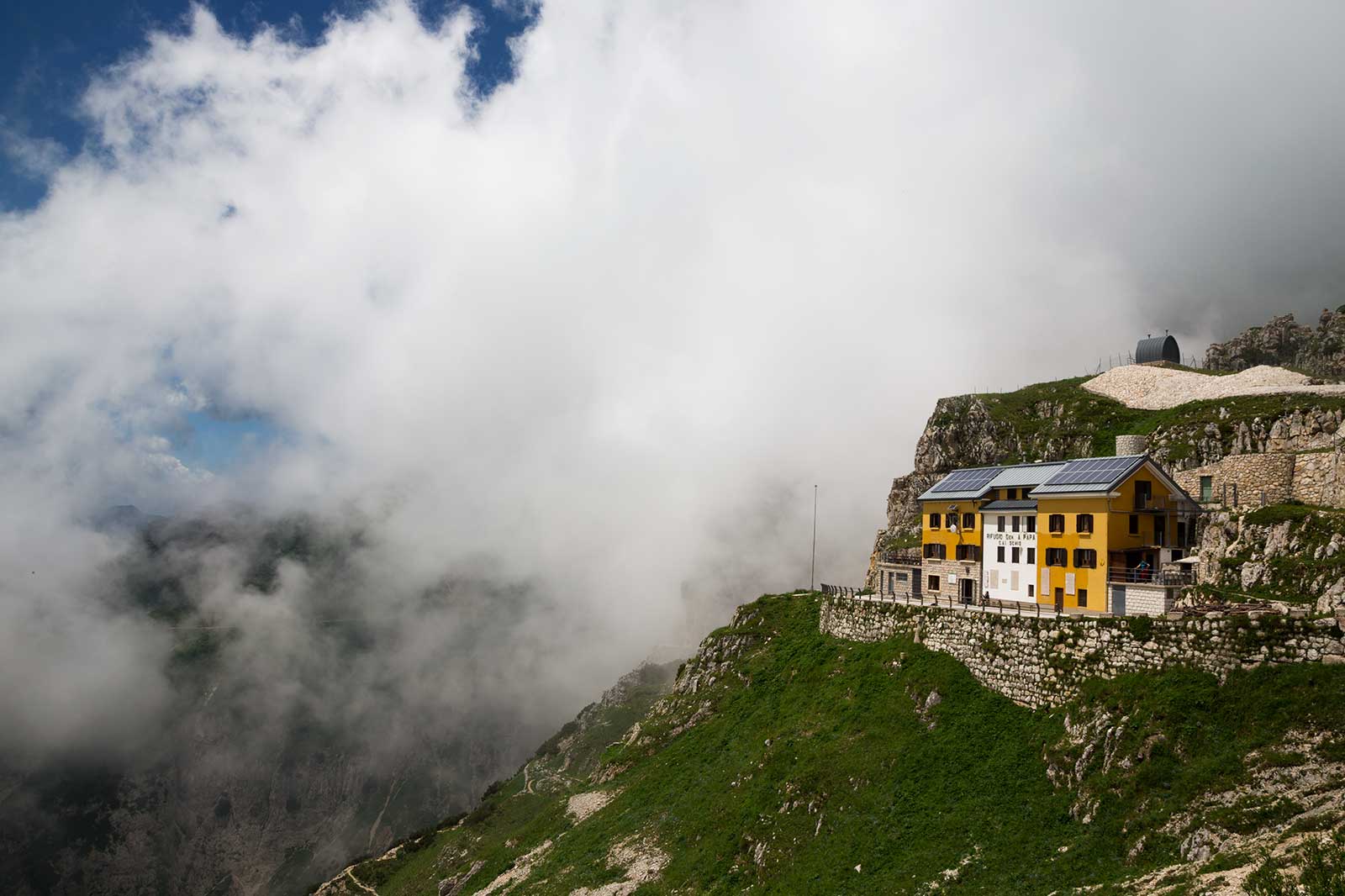 Rifugio Achille Papa is located right at the end of Strada delle 52 Gallerie and a perfect spot for a nice lunch.